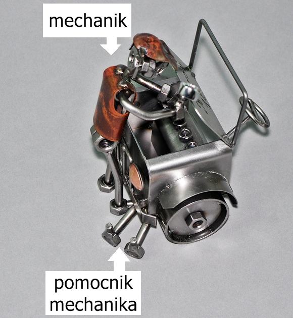 Figurka mechanika z grawerem na prezent