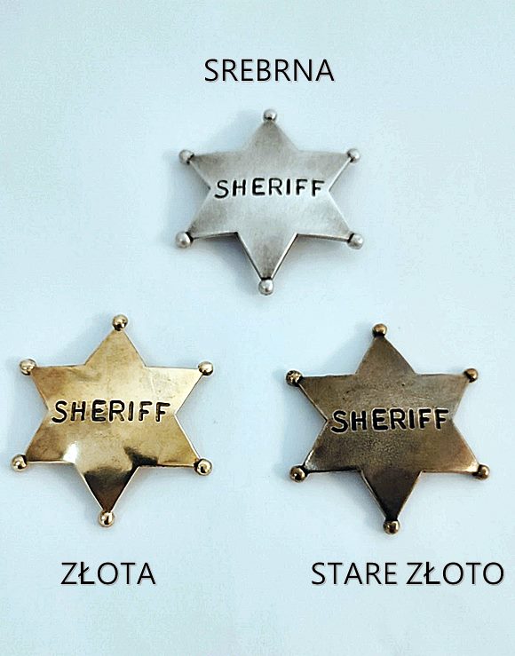 Srebrna i złota odznaka sheriff