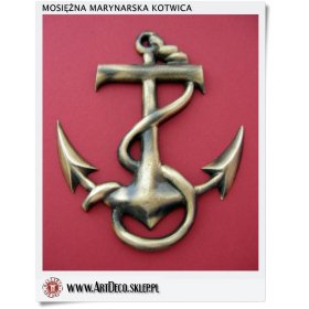 Marynarska kotwica - Mosiężny emblemat - Upominek dla wilka morskiego