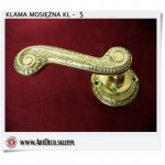 Mosiężne klamki z rozetą na klucz zwykły Duża perła złota