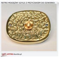 Mosiężny szyld w kolorze złota